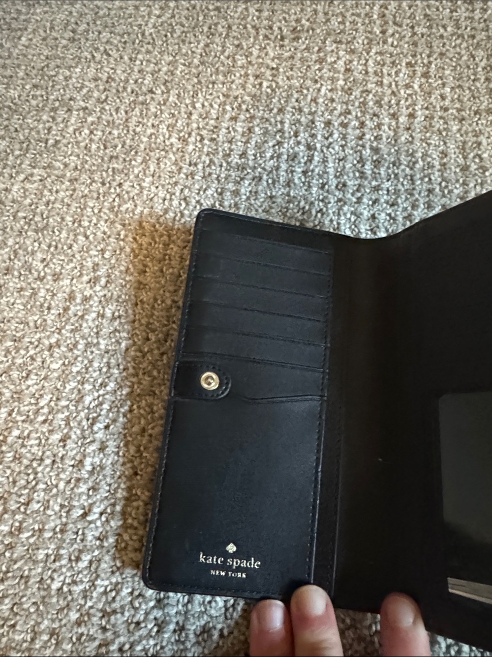 kate spade Black Saffiano Zip Wallet with Gold Logo - Picture 3 of 9